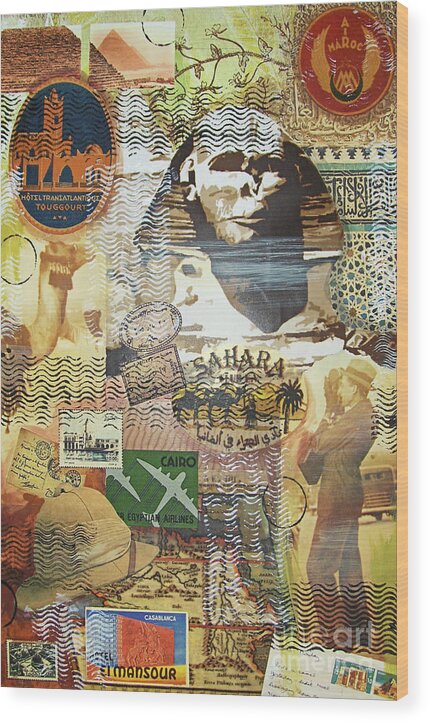 Africa Wood Print featuring the mixed media Northern Africa by Leigh Banks
