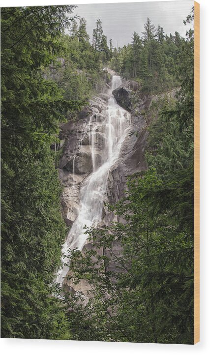 Waterfall Wood Print featuring the photograph Squamish Waterfall by Lawrence Knutsson