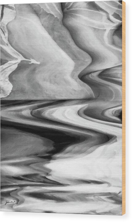 Black_white. Black_and_white Wood Print featuring the digital art Flight of Fancy by Gerlinde Keating - Galleria GK Keating Associates Inc