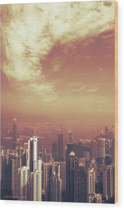 Hong Kong Wood Print featuring the photograph Hong Kong Portrait by Joseph Westrupp