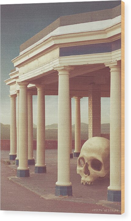 Skull Wood Print featuring the digital art Ten Pillars by Joseph Westrupp
