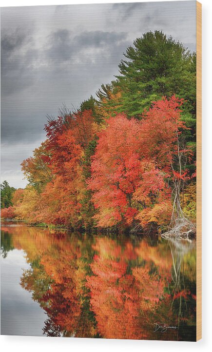 New England Wood Print featuring the photograph Grist Mill Pond #4727 by Dan Beauvais