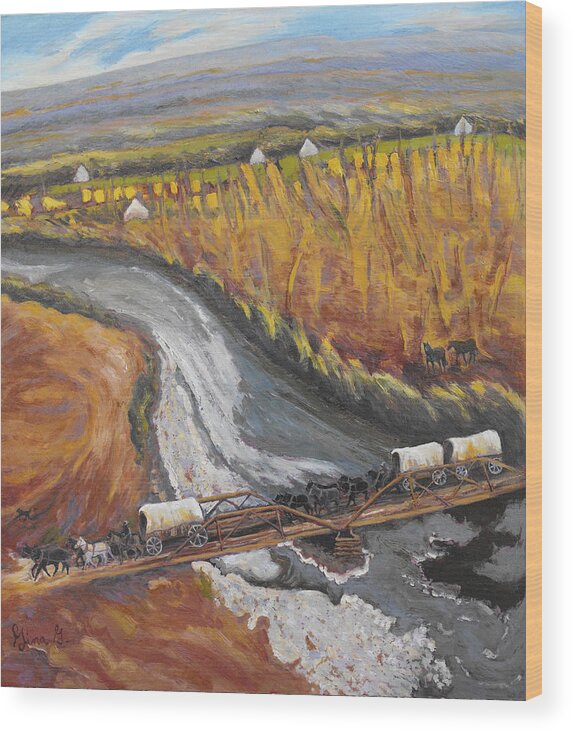 Colorado Wood Print featuring the painting The Promise of the Uncompahgre River by Gina Grundemann