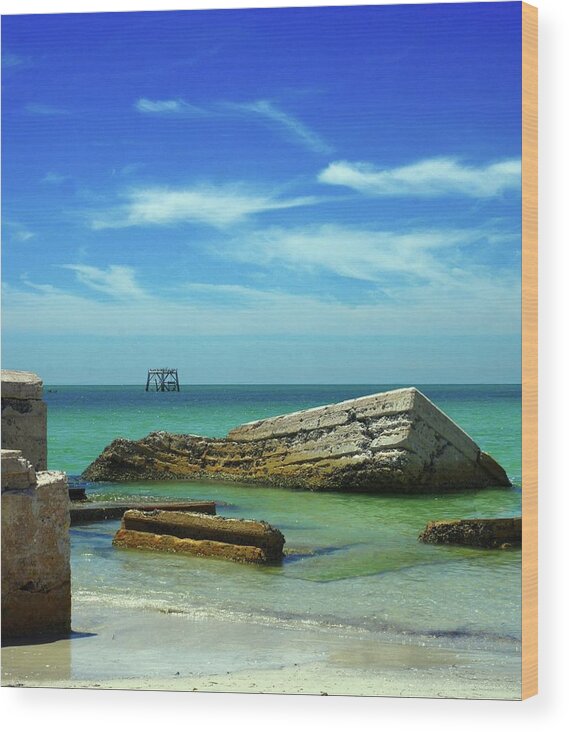 Fort Desoto Wood Print featuring the photograph On the Rocks by Stoney Lawrentz