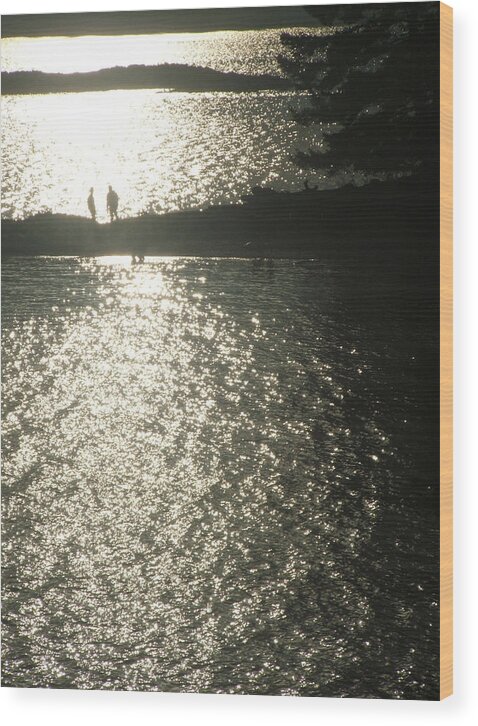 Seascape Wood Print featuring the photograph 2 At The Beach by Mark Alan Perry