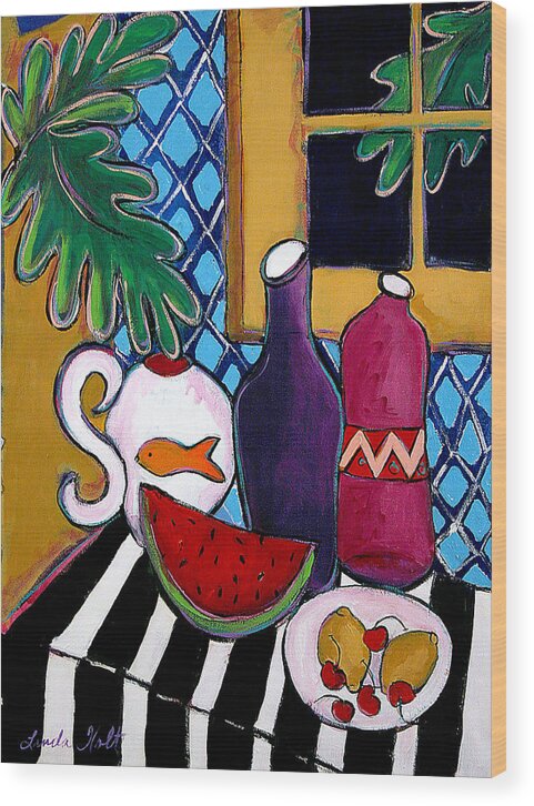 Still Life Wood Print featuring the painting Bittersweet by Linda Holt