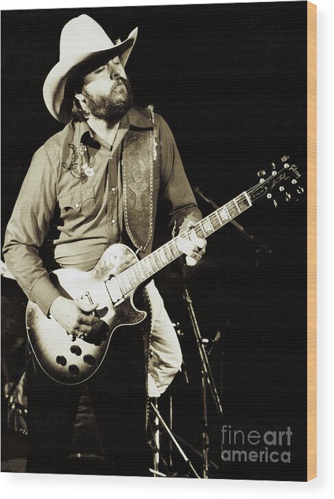 Concert Photos For Sale Wood Print featuring the photograph Classic Toy Caldwell of The Marshall Tucker Band at The Cow Palace - New Years Concert by Daniel Larsen