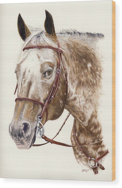 Horses Wood Print featuring the drawing Te by Rosellen Westerhoff