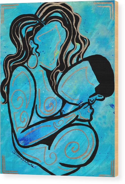 Love Wood Print featuring the painting Primary Blue by Diamin Nicole