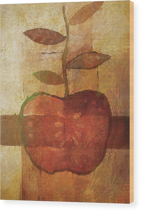 Apple Wood Print featuring the painting Apple Fineart by Lutz Baar