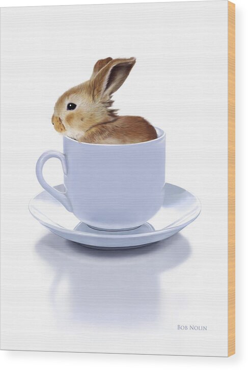 Bunny Wood Print featuring the digital art Morning Bunny by Bob Nolin