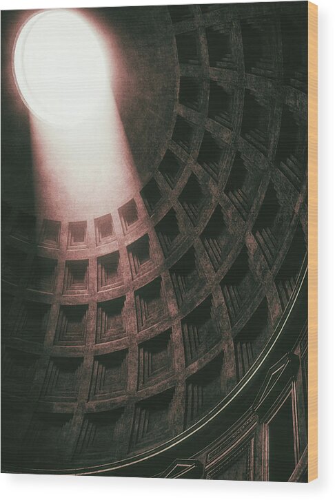 Pantheon Wood Print featuring the photograph Pantheon Light by Lawrence Knutsson