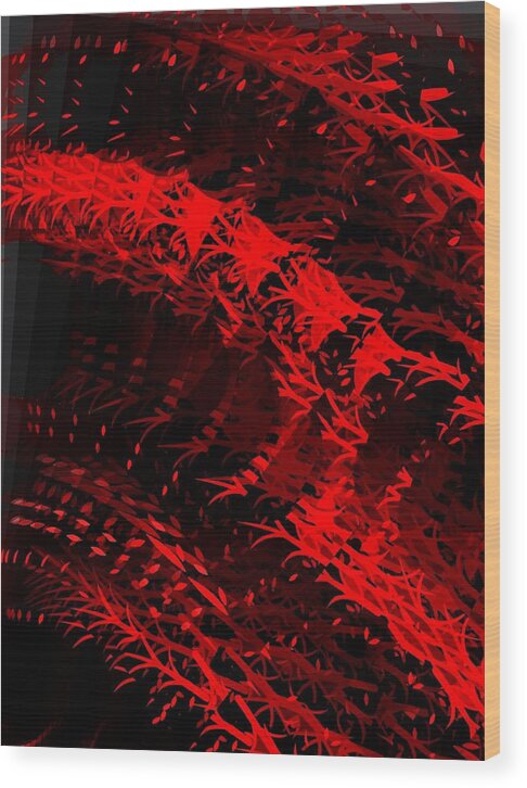 Red And Black Abstract Wood Print featuring the digital art Red by Cooky Goldblatt