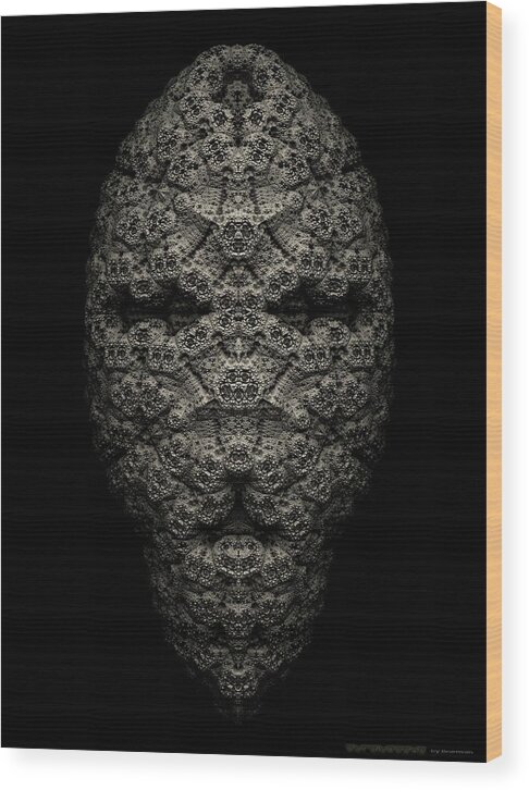 Fantasy Wood Print featuring the digital art Streitmaske II by Bramvan