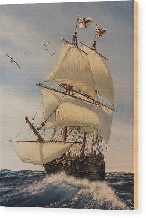 Mayflower Wood Print featuring the painting The Mayflower by Dan Nance