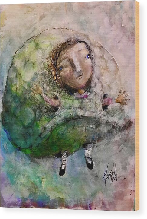 Girl Wood Print featuring the mixed media This is Me by Eleatta Diver