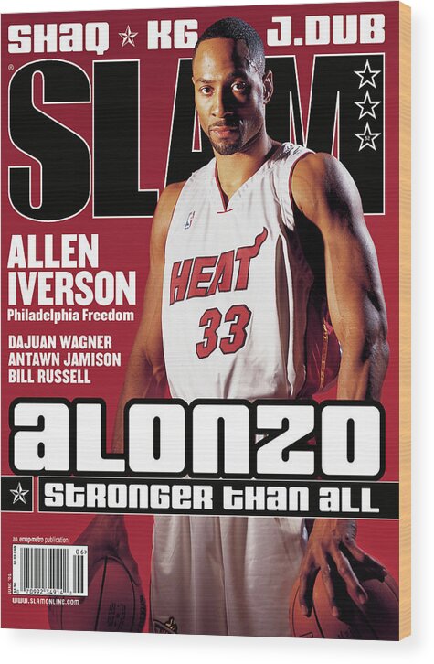 Alonzo Mourning Wood Print featuring the photograph Alonzo Mouning: Stronger Than All SLAM Cover by Atiba Jefferson