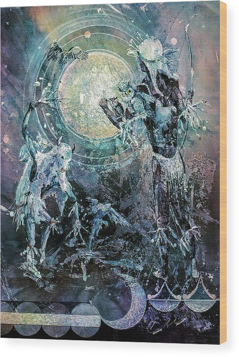  Wood Print featuring the painting Lunar Dance by Connie Williams