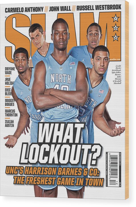 Harrison Barnes Wood Print featuring the photograph UNC's Harrison Barnes & Co.: The Freshest Game in Town - What Lockout? SLAM Cover by Atiba Jefferson