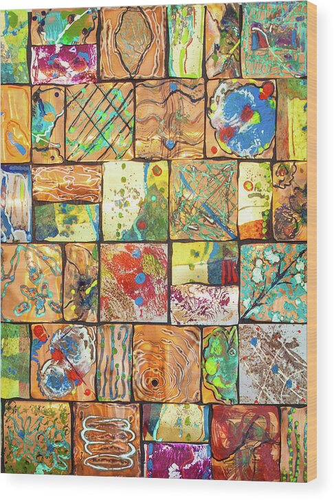 Abstract Wood Print featuring the photograph Colorful Abstract Squares by Jo Ann Tomaselli