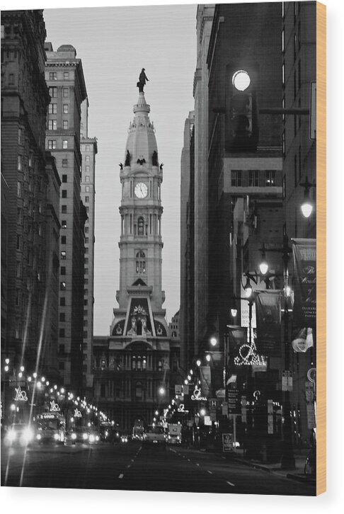 City Hall Wood Print featuring the photograph Philadelphia City Hall by Louis Dallara