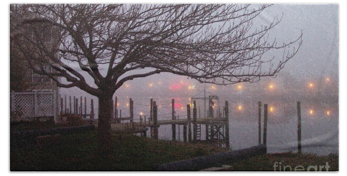 Tree And Fog At The Lewes-rehoboth Canal Hand Towel