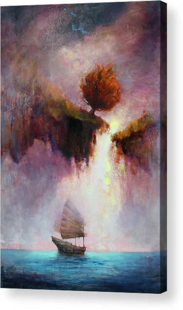 Sailing Under a Floating Island Acrylic Print
