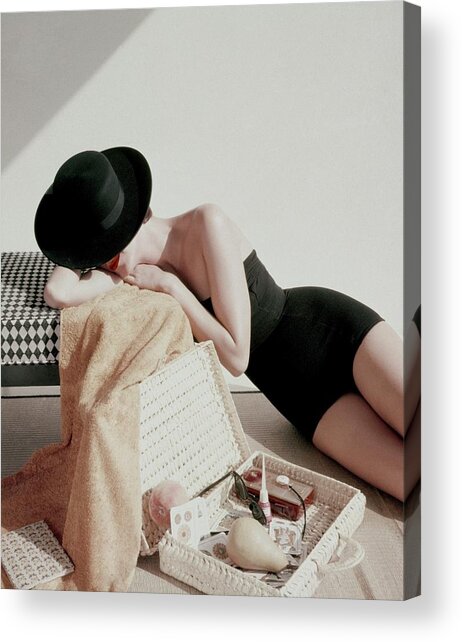 A Model Wearing A Catalina Maillot Acrylic Print
