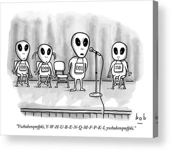 Aliens Participating In A Spelling Bee Acrylic Print