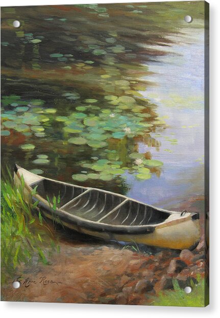 Old Canoe Painting by Anna Rose Bain