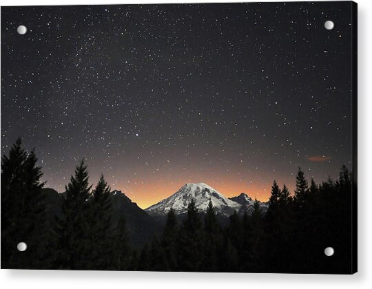 Mt Rainier At Night Photograph By David Hogan