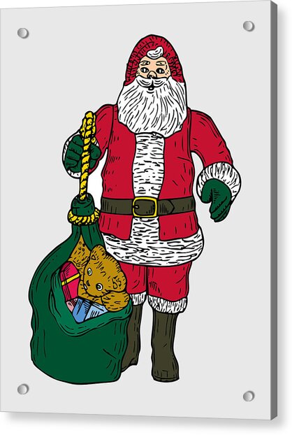 Santa Claus With Sack Of Toys Greeting Card Mixed Media By Movie