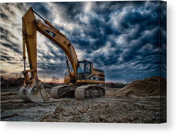 Cat Excavator #1 Canvas Art Print by Mike Burgquist