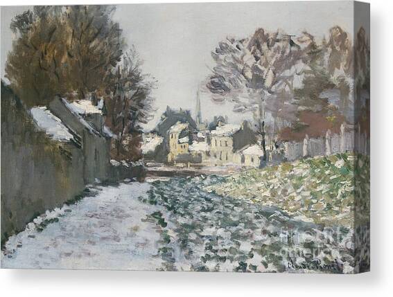 Snow at Argenteuil Canvas Art Print by Claude Monet