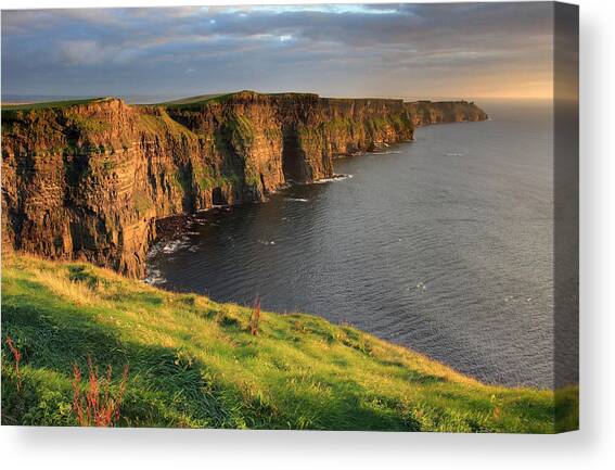 Cliffs of Moher sunset Ireland Canvas Art Print by Pierre Leclerc Photography