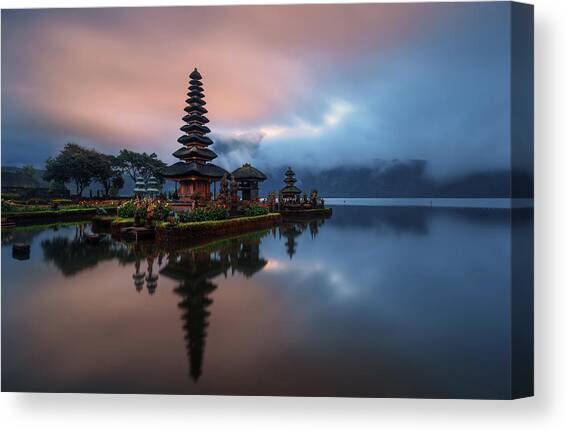 Serene Pagoda at Sunrise Canvas Print