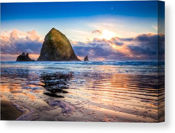 Haystack Rock Canvas Art Print by Niels Nielsen