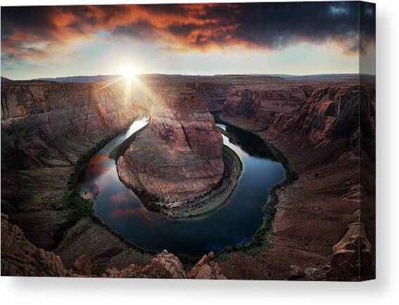 Sunset at Horseshoe Bend Canvas Print
