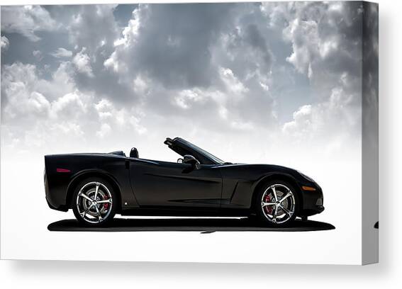Sleek Black Convertible in Profile Canvas Print