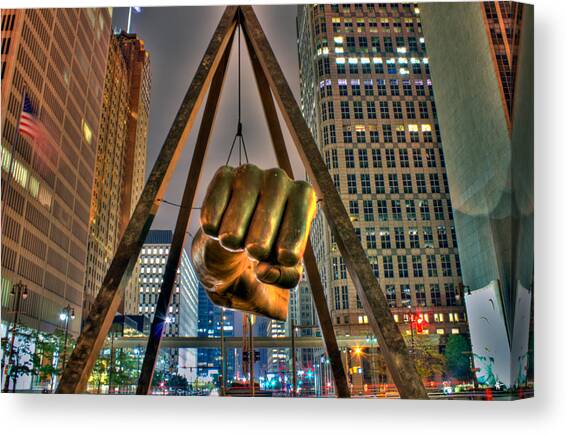 Joe Louis Fist Detroit MI Canvas Art Print by A And N Art