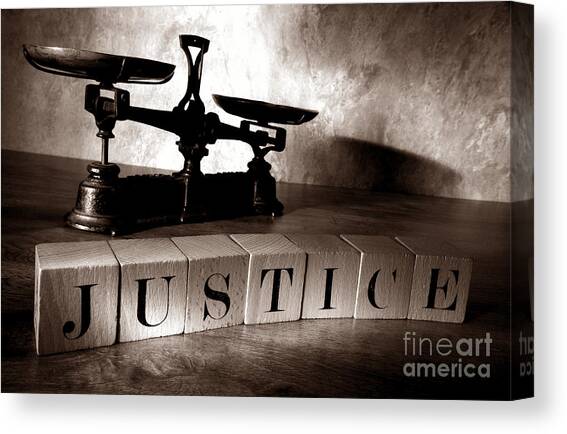 Justice Scale and Blocks Canvas Print