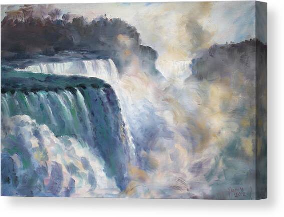 Misty Niagara Falls Canvas Art Print by Ylli Haruni