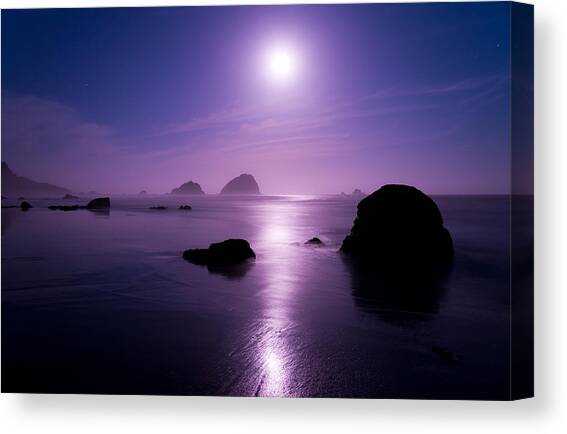 Serene Moonlit Ocean Canvas Print