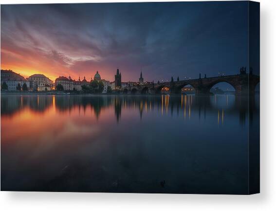 Sunset Over Charles Bridge Canvas Print