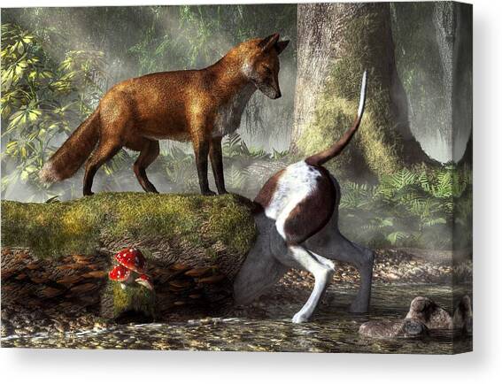 Outfoxed Canvas Art Print by Daniel Eskridge