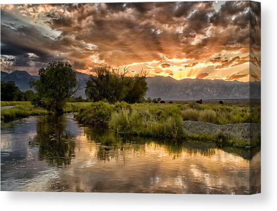 Owens River Sunset Canvas Art Print by Cat Connor