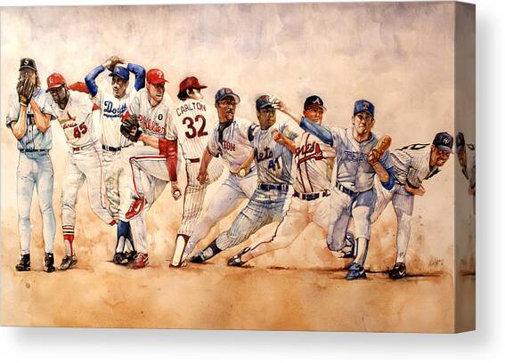 PItching Windup  Canvas Art Print by Michael Pattison