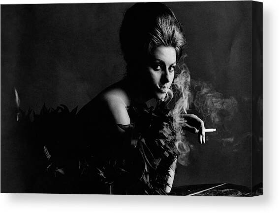Portrait Of Sophia Loren Canvas Art Print by Bert Stern