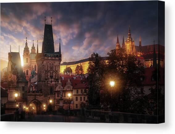 Sunset Over Charles Bridge Canvas Print