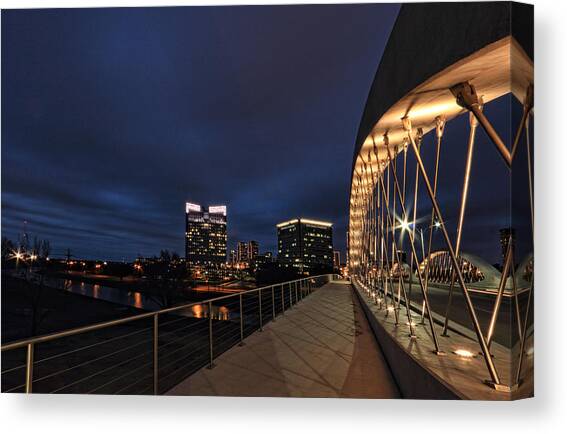 Seventh avenue Bridge Fort Worth Canvas Art Print by Jonathan Davison